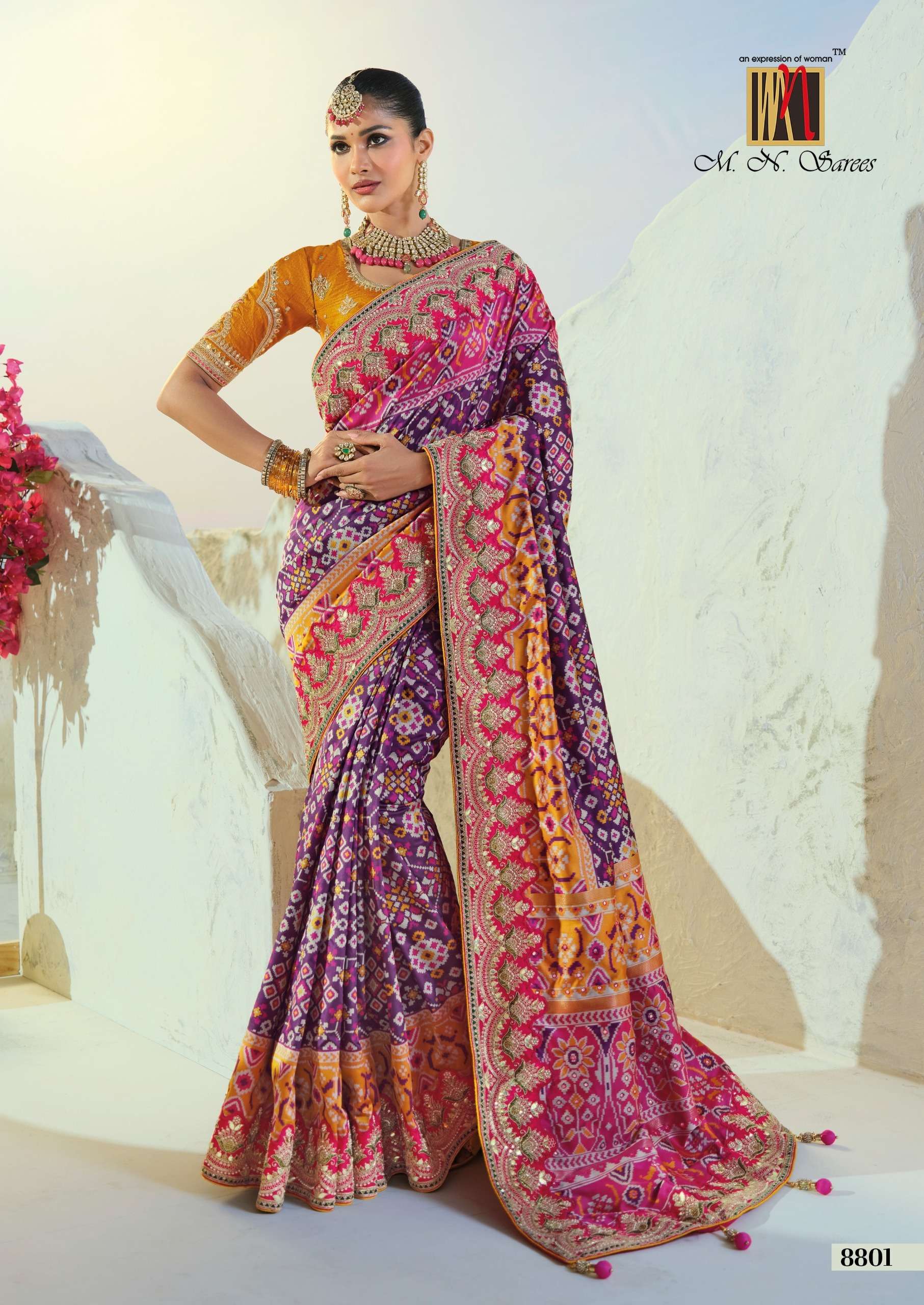 MN The Heritage Of Patola 8800 Series fancy fabric saree wholesale in surat